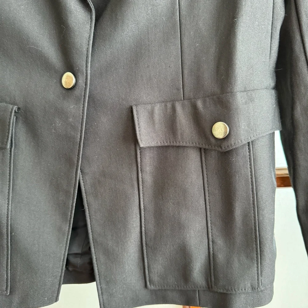 EXPRESS STRUCTURED BLAZER JACKET POCKETS STRETCHY NEW BELTED BLACK OFFICE NIGHT - Picture 5 of 9